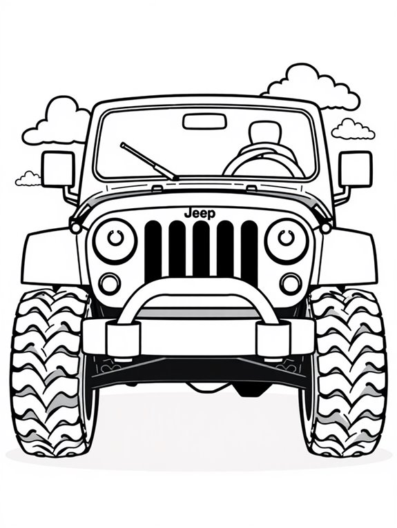 cute jeep wrangler illustration