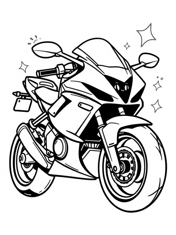 cute kawasaki ninja illustration