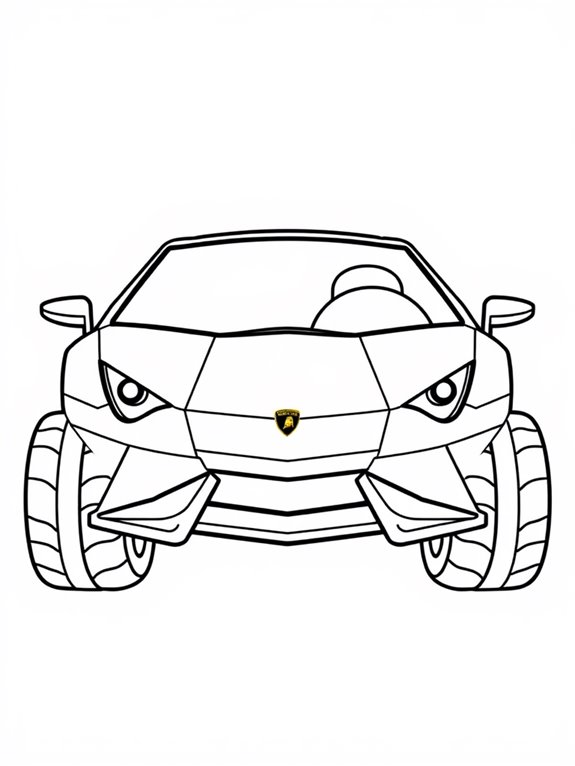 cute lamborghini coloring page