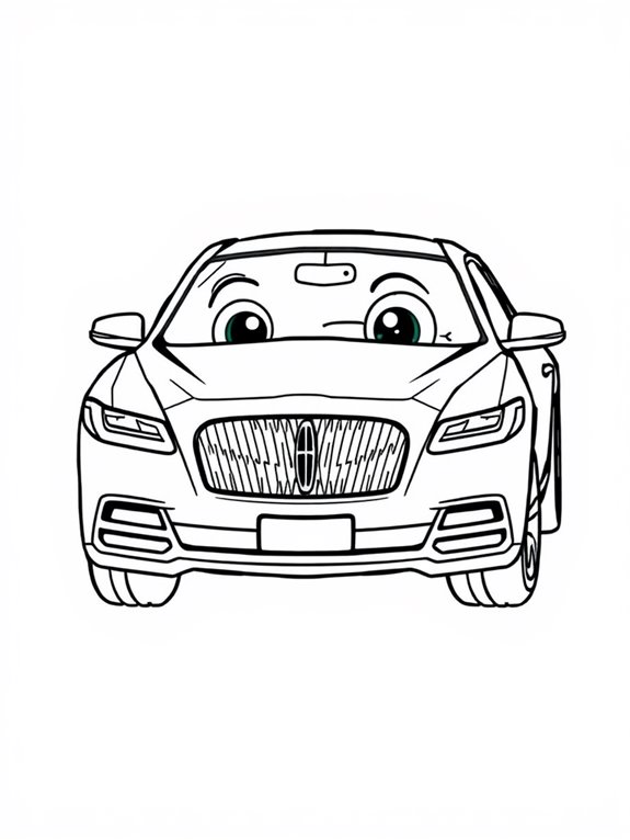 cute lincoln continental illustration