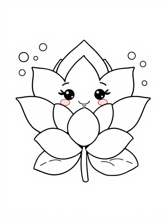 cute lotus coloring page