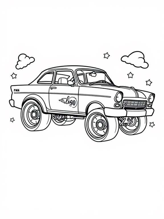 cute lowrider coloring page