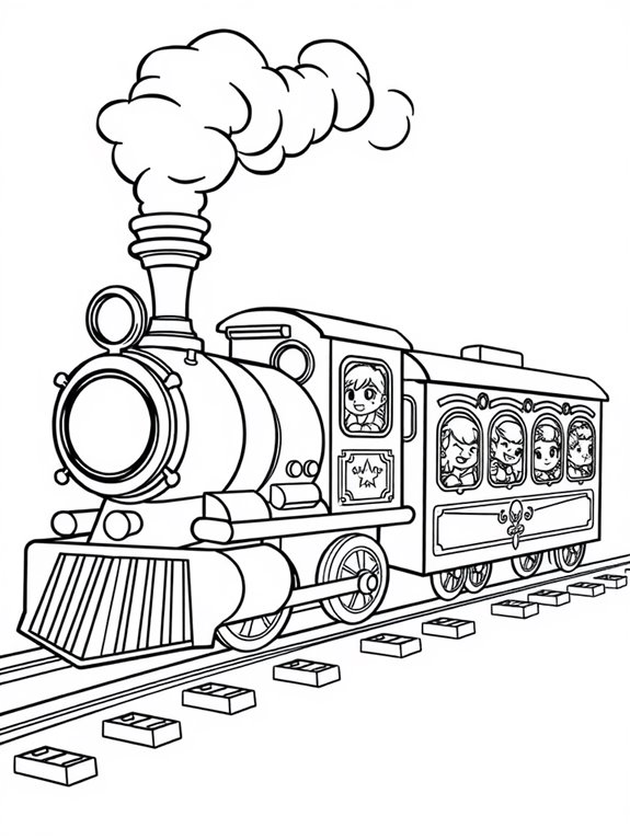 cute luxury train illustration