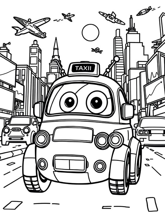 cute robot taxi design