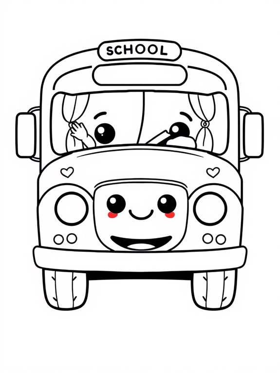 cute school bus illustration