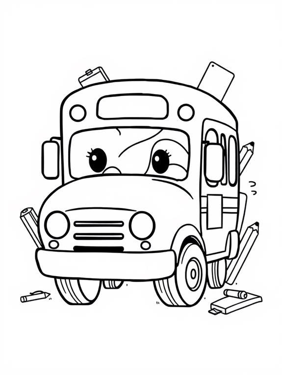 cute school bus illustration