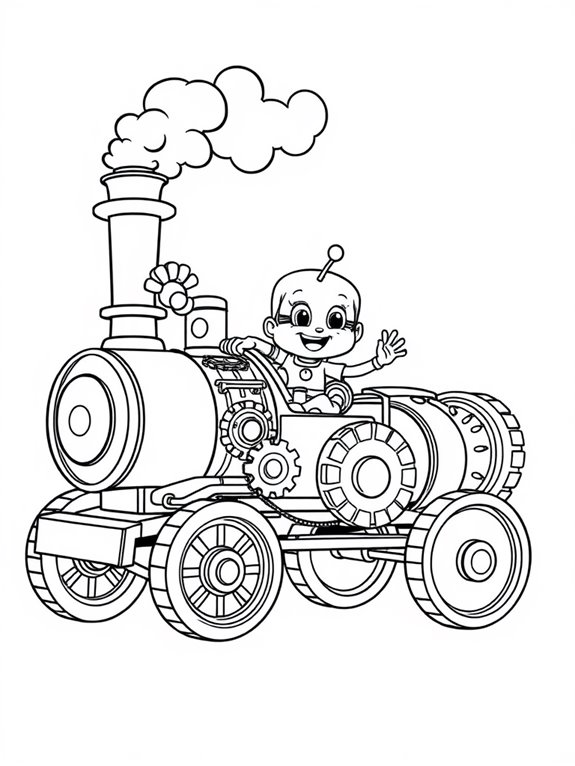 cute steam powered car