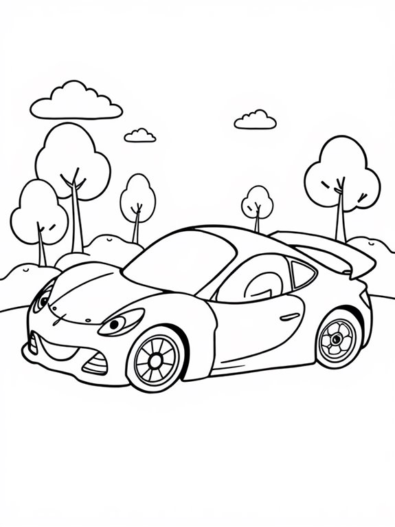 cute supercar coloring page