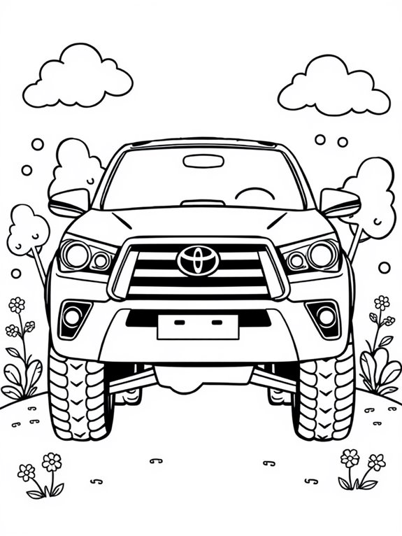 cute toyota hilux coloring page