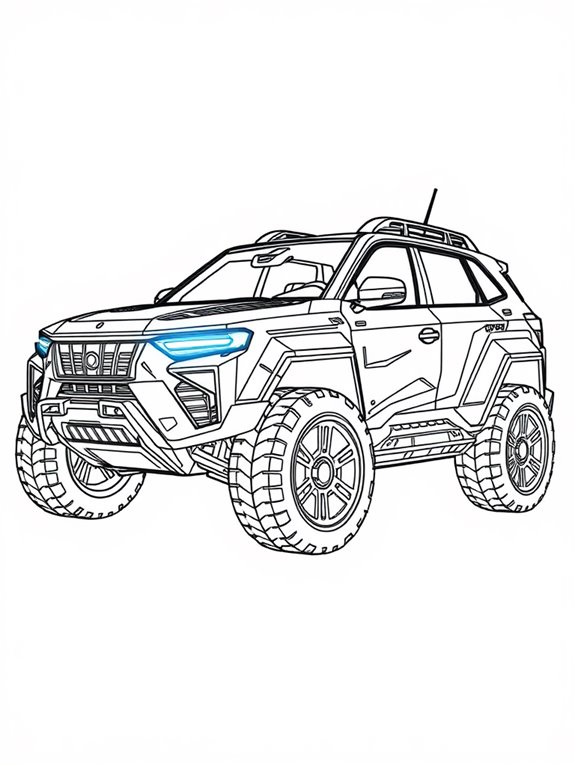 cybernetic suv coloring page