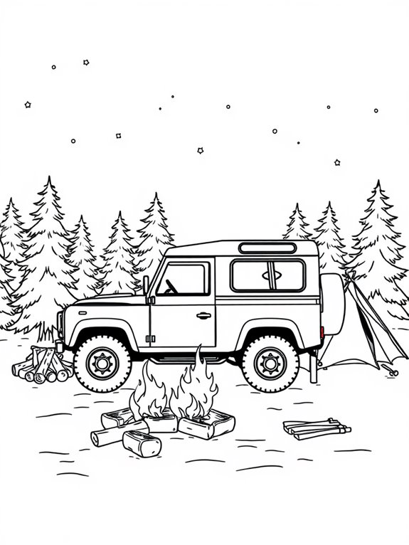 defender campfire night scene