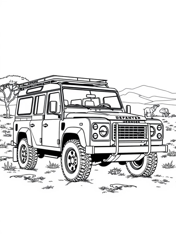 defender safari coloring page