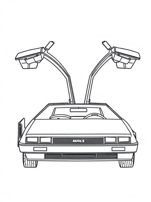 delorean classic line art