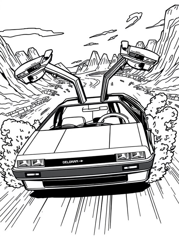 delorean in action scene