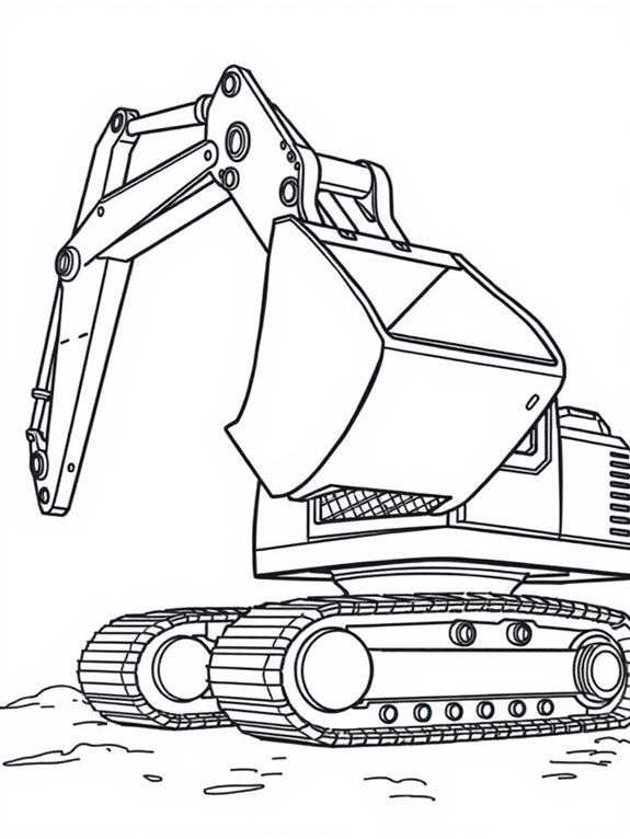 detailed excavator coloring page