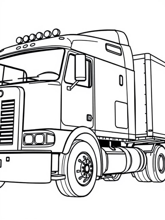 detailed semi truck illustration