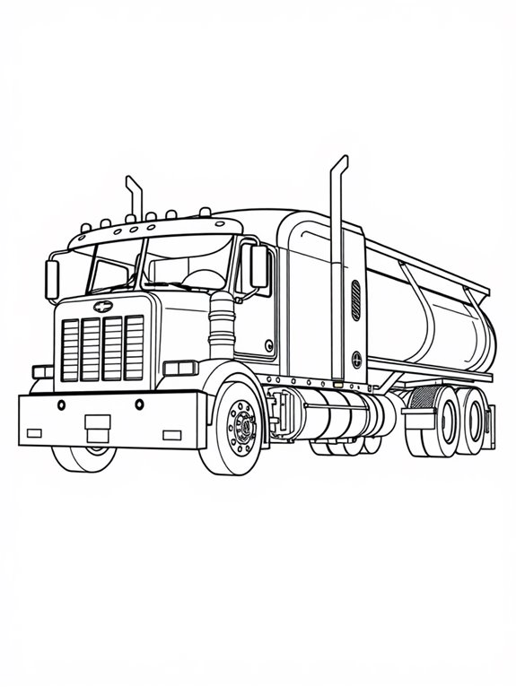 detailed truck coloring page