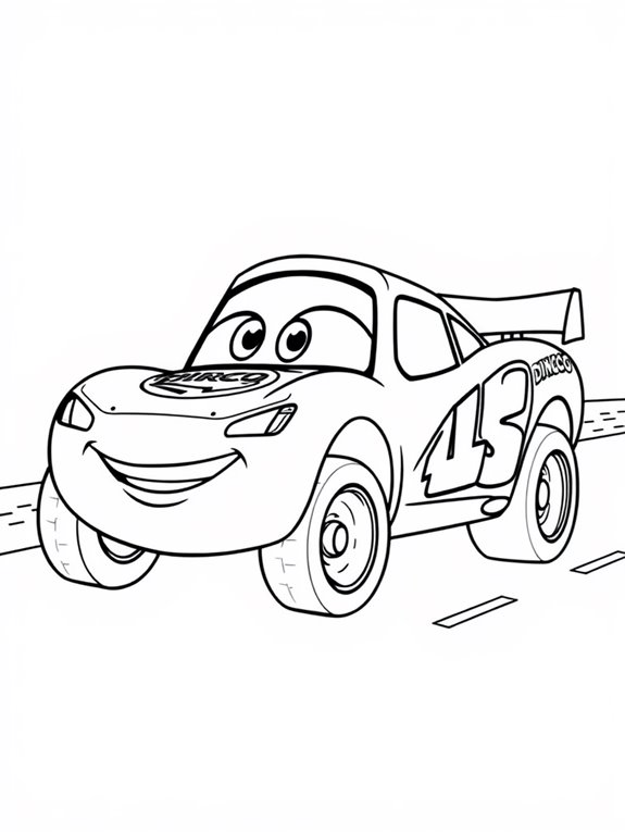 dinoco car coloring page