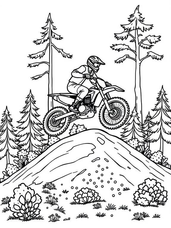 dirt bike amidst trees