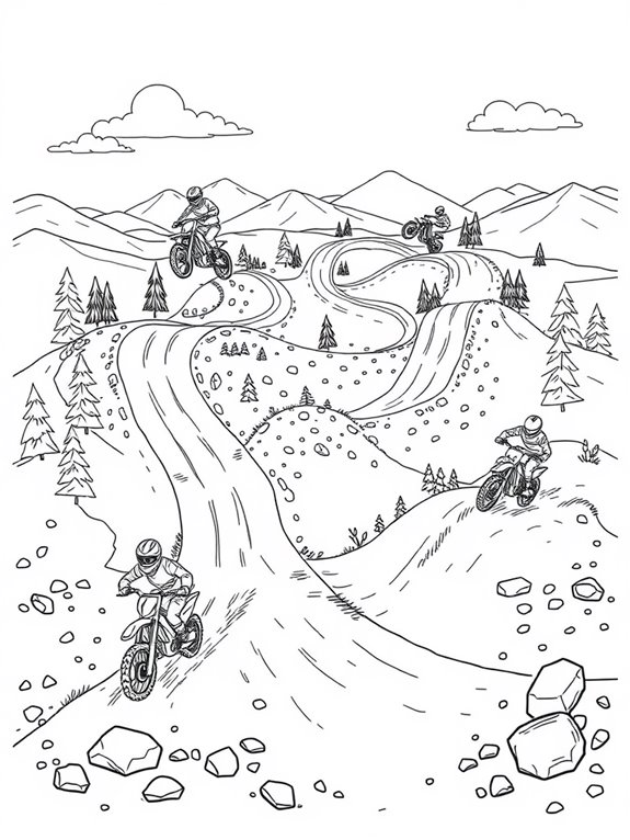 dirt bike track illustration