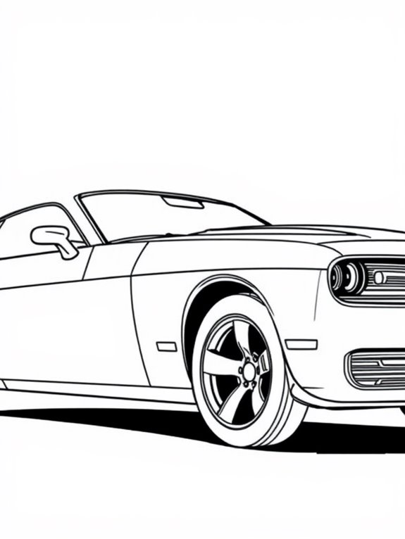 dodge challenger coloring outline