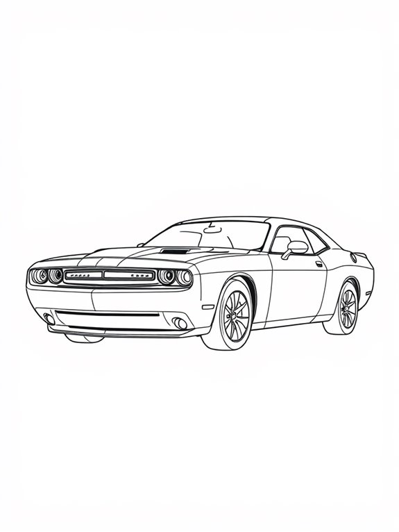 dodge challenger coloring page