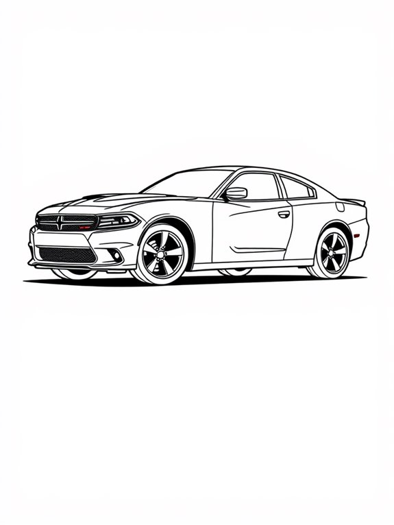 dodge charger coloring page