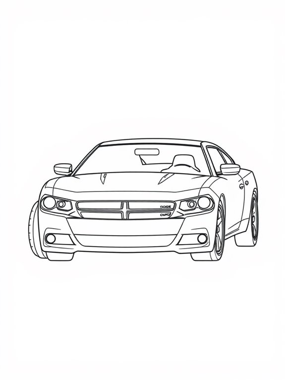 dodge charger coloring page