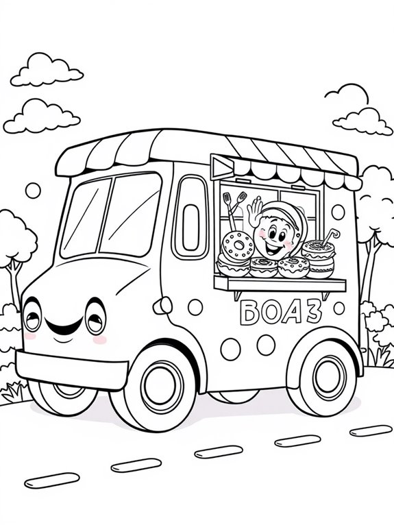 donut truck coloring page