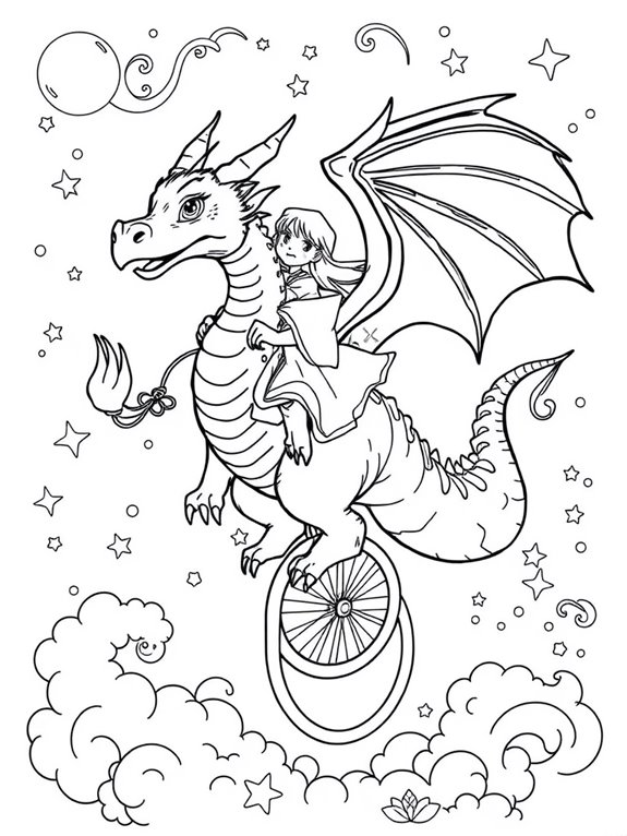 dragon rider on unicycle