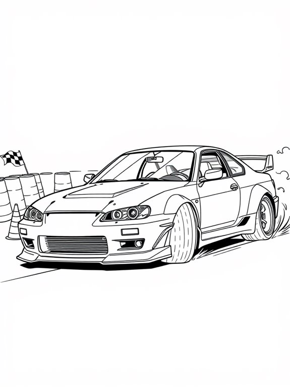 drift car coloring page