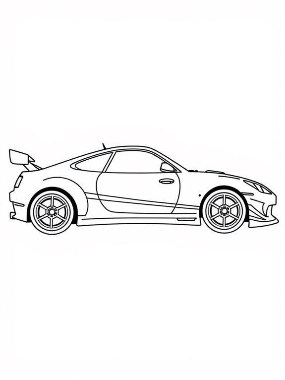 drift car outline drawing