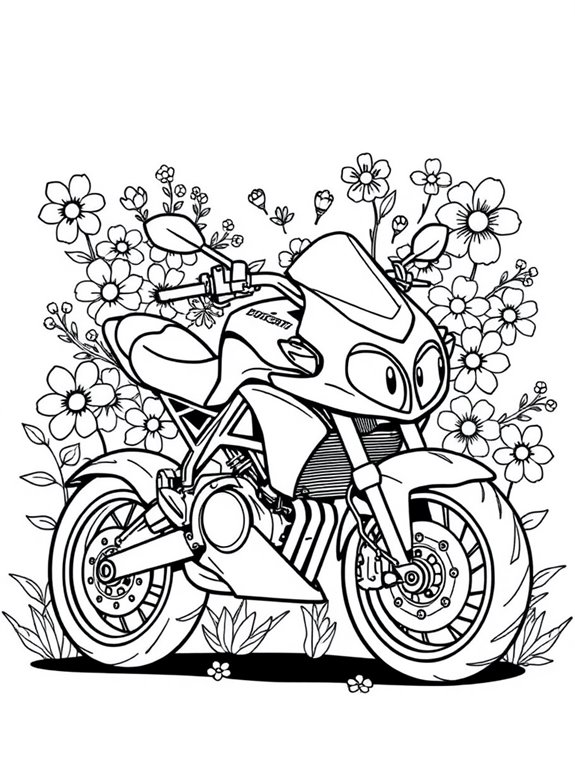 ducati bike floral design