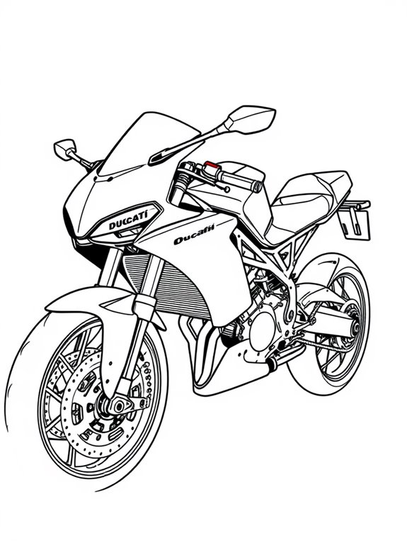 ducati motorcycle coloring page