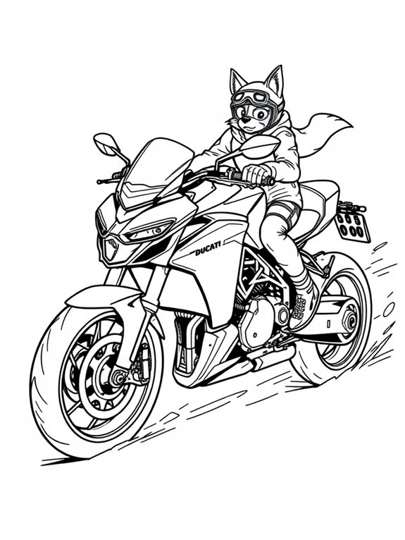 ducati themed animal coloring page