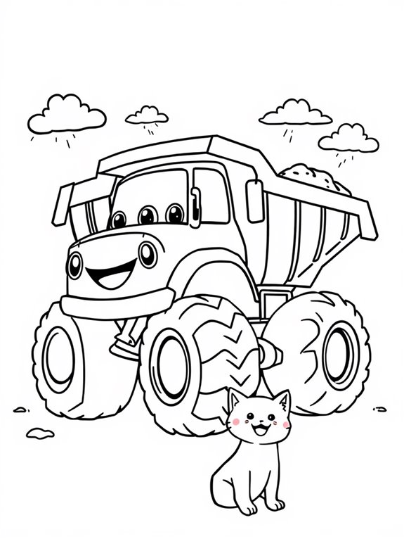 dump truck coloring fun