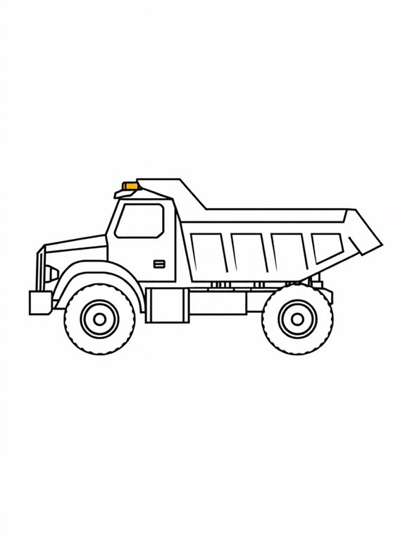 dump truck coloring outline