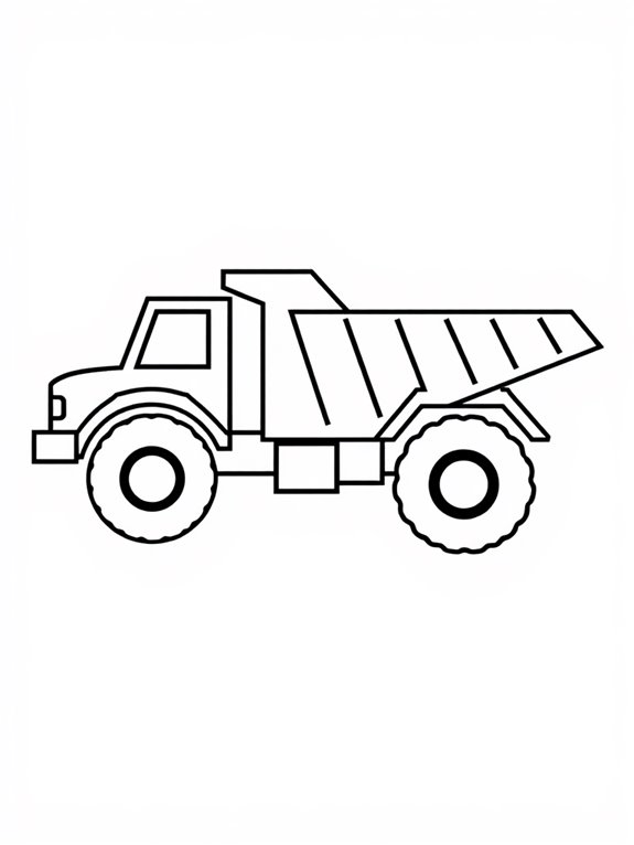 dump truck coloring page