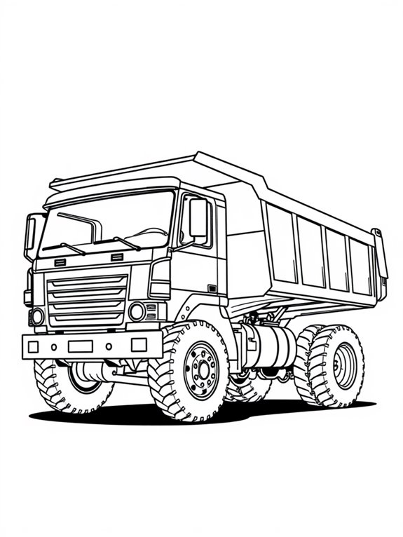 dump truck coloring page