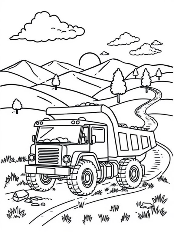 dump truck in nature