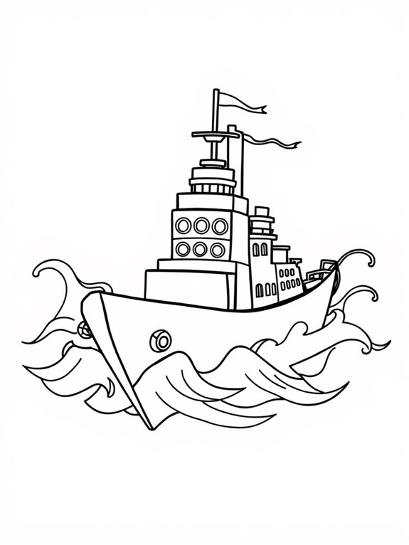 easy battleship coloring page