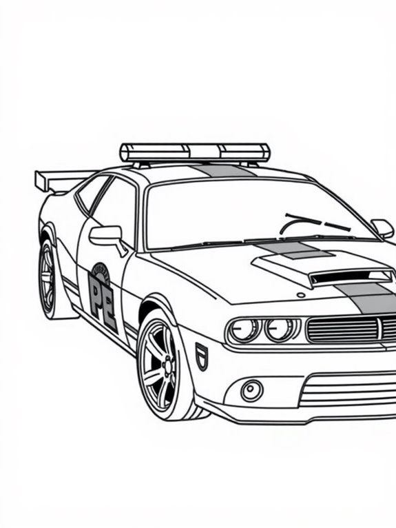 easy police car coloring