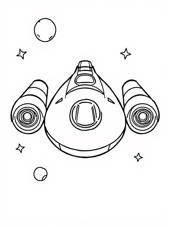 easy starship coloring page