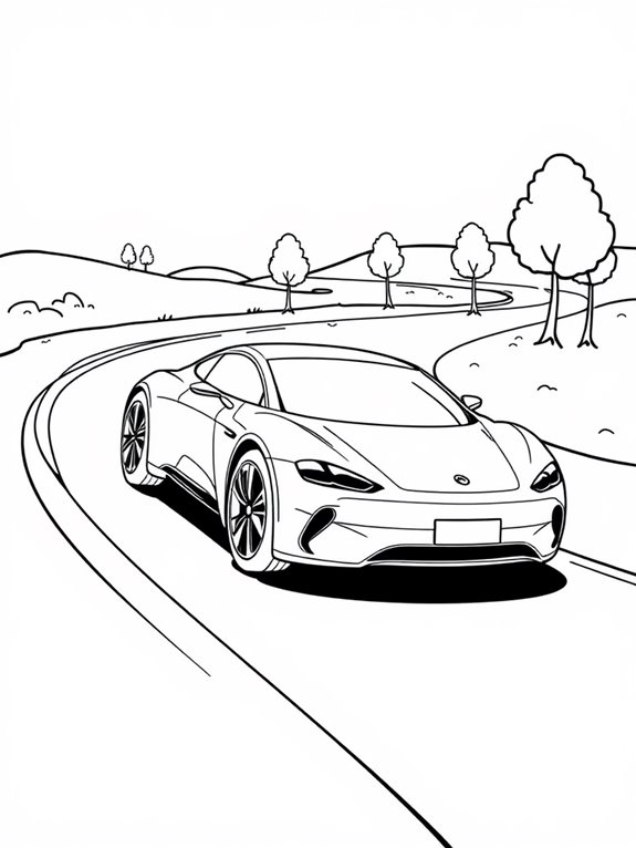 electric car coloring page