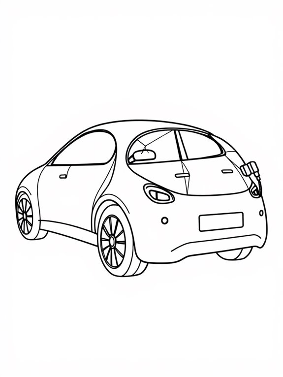 electric car coloring page