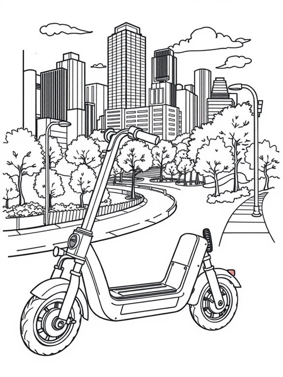 electric scooter city scene