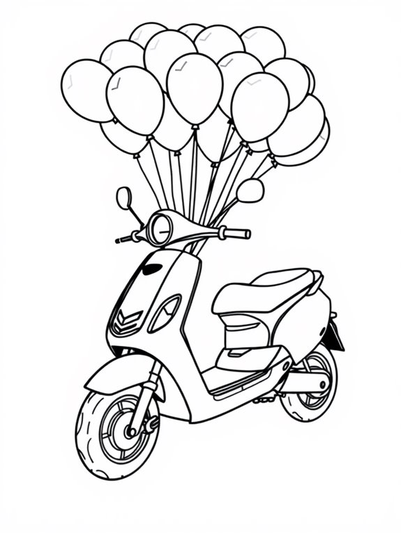 electric scooter with balloons