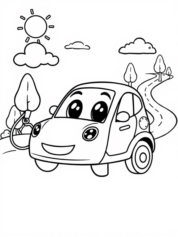 electric vehicle coloring fun