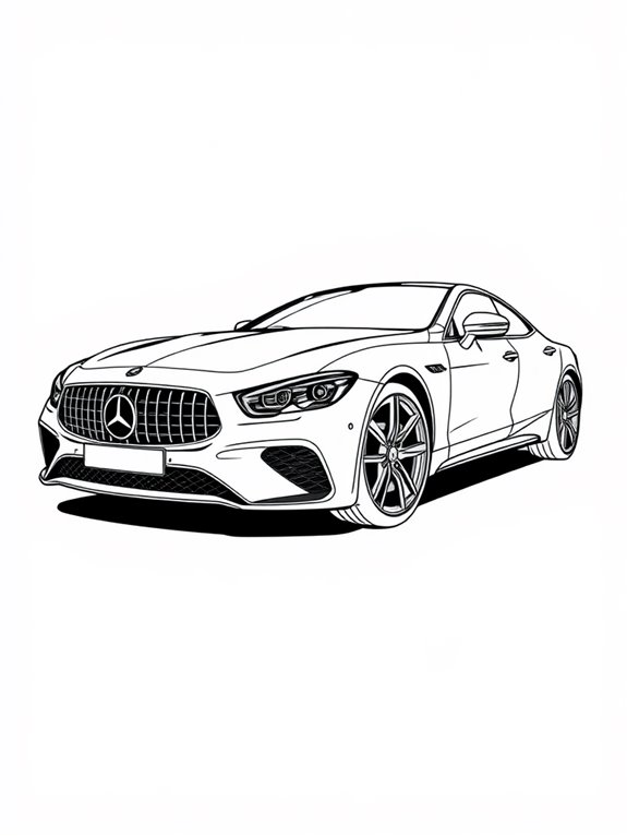 elegant car outline design