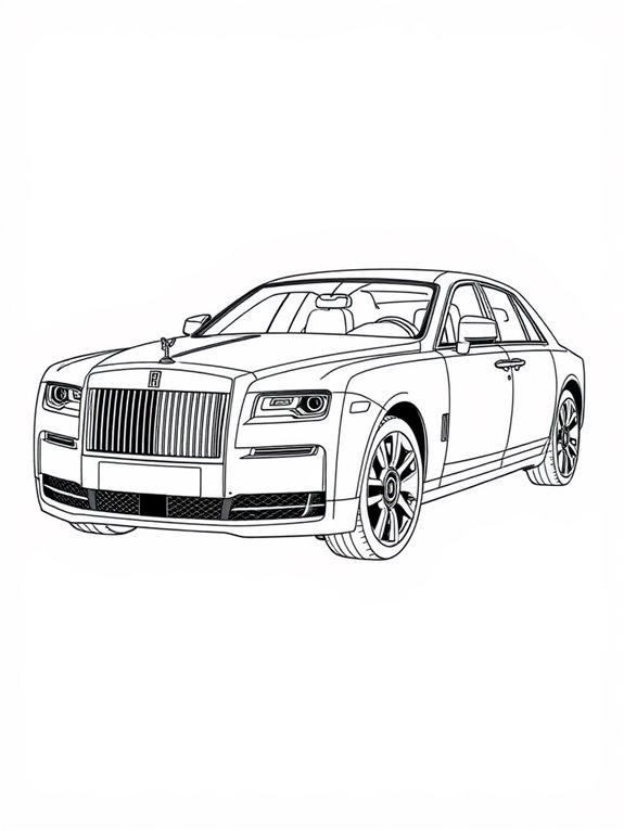 elegant rolls royce coloring page